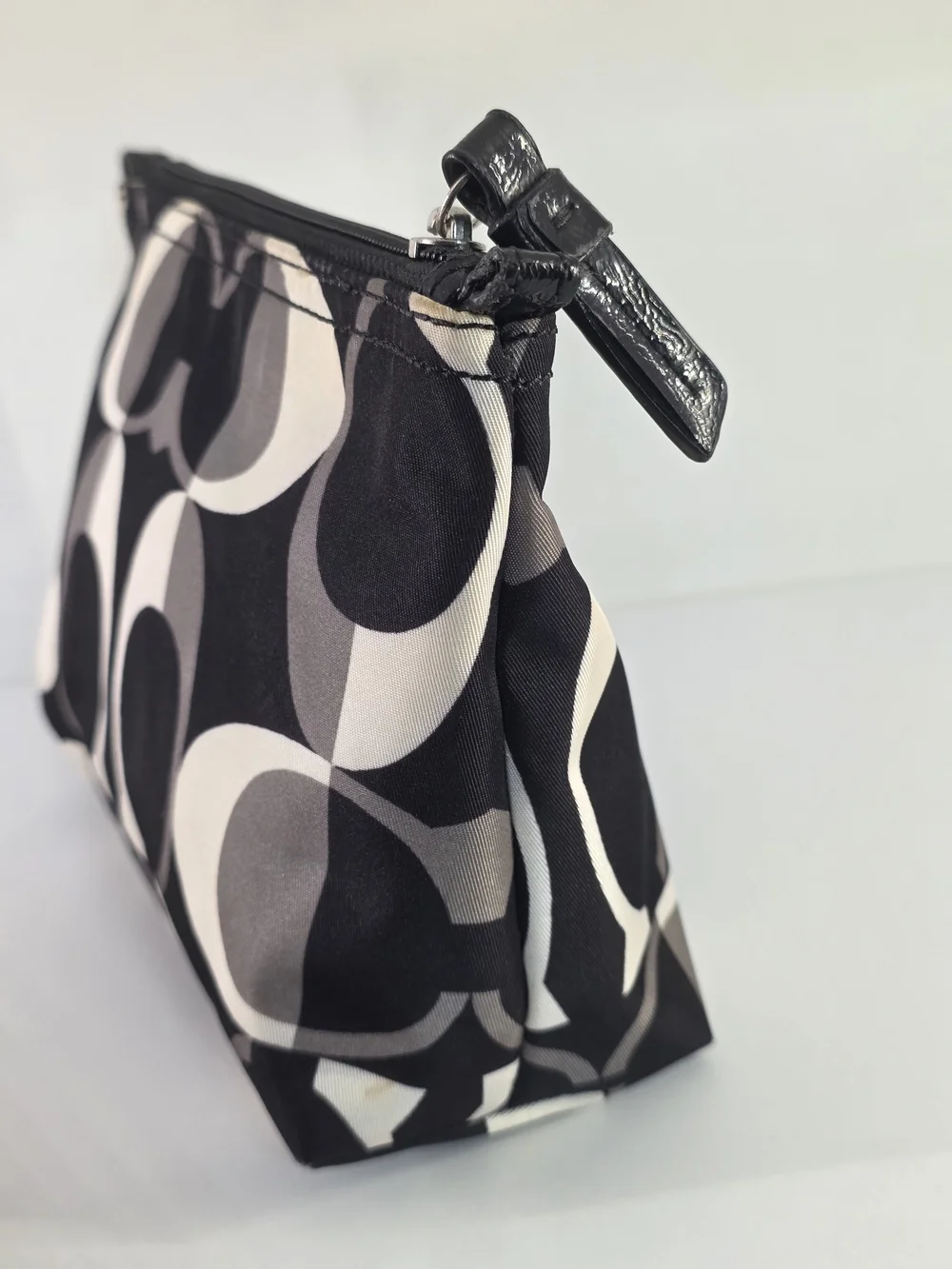 COACH Black & Gray Signature Cosmetic Pouch